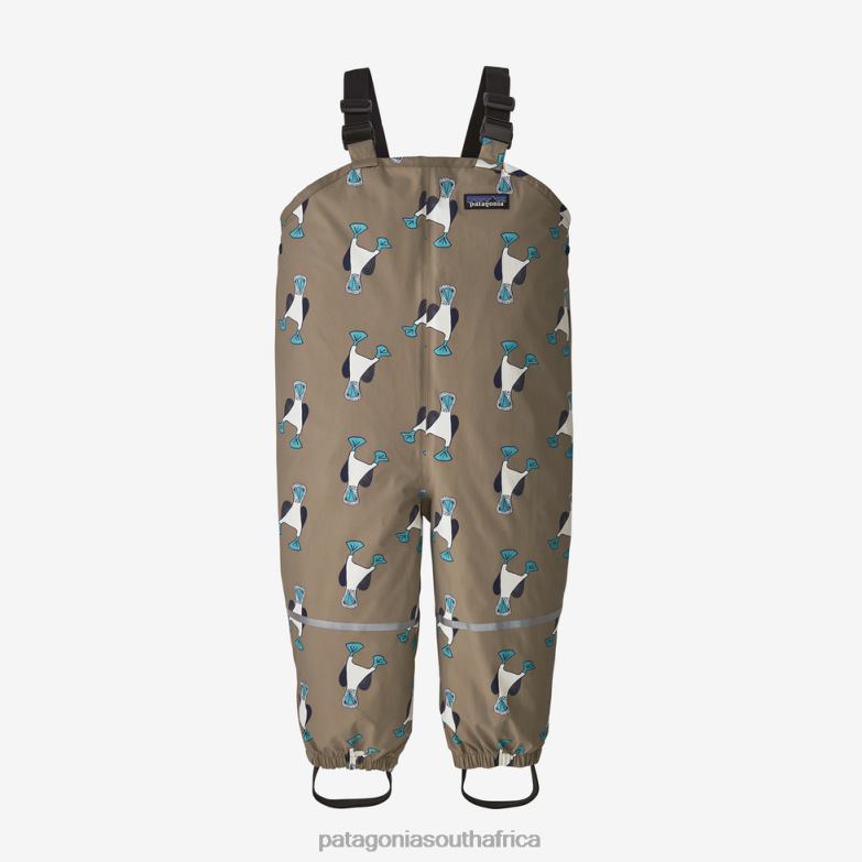 Children Torrentshell 3L Bibs Blue Prints: Furry Taupe Patagonia Accessories P6ZJ62909