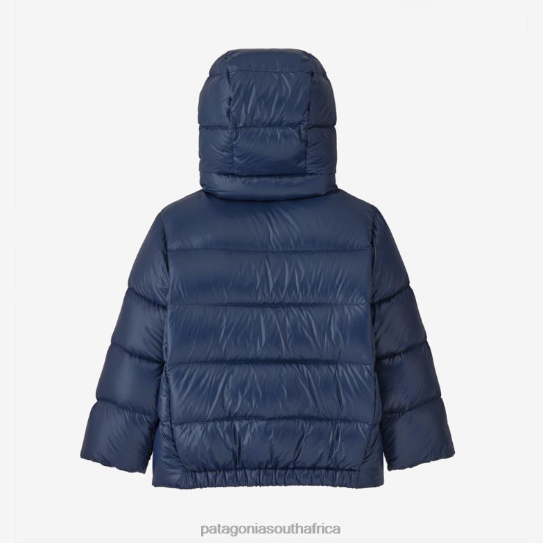 Children Hi-Loft Down Sweater Hoody Wavy Blue Patagonia Apparel P6ZJ62759