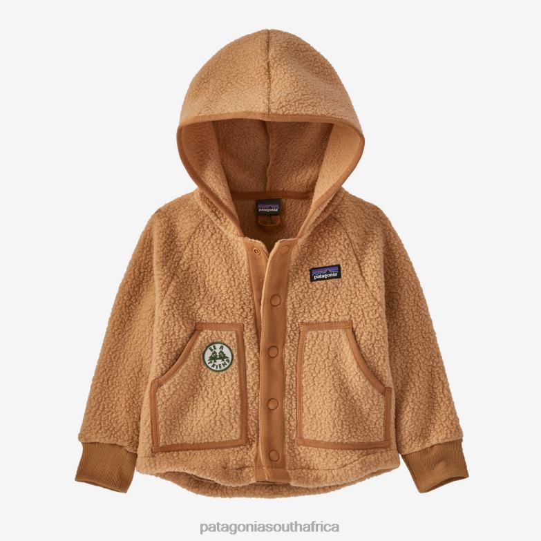 Children Retro Pile Fleece Jacket Be a Friend: Dark Camel Patagonia Apparel P6ZJ62844