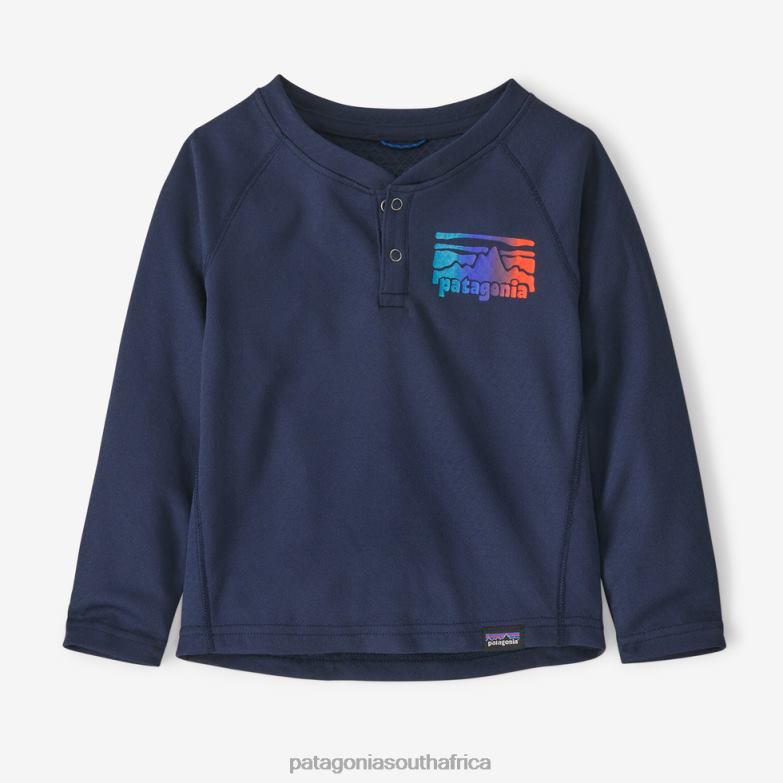 Children Capilene Midweight Henley Fitz Roy Rambler: New Navy Patagonia Apparel P6ZJ62867