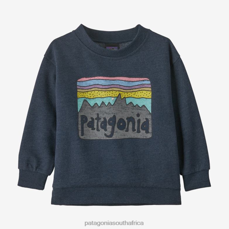 Children Lightweight Crew Sweatshirt Fitz Roy Skies: New Navy Patagonia Apparel P6ZJ62791