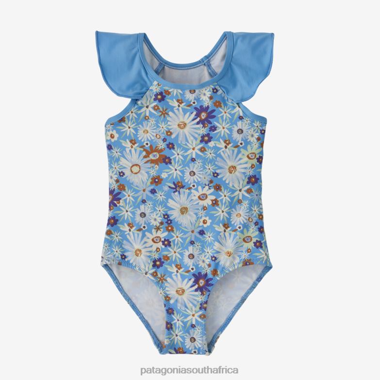 Children Water Sprout One-Piece Swimsuit Primavera: Lago Blue Patagonia Apparel P6ZJ62858