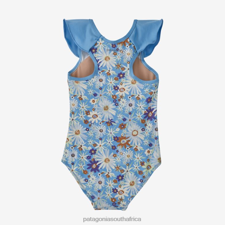 Children Water Sprout One-Piece Swimsuit Primavera: Lago Blue Patagonia Apparel P6ZJ62858