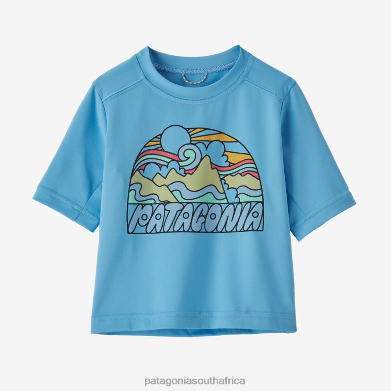 Children Capilene Silkweight T-Shirt Fitz Roy Rays: Lago Blue Patagonia Apparel P6ZJ62814