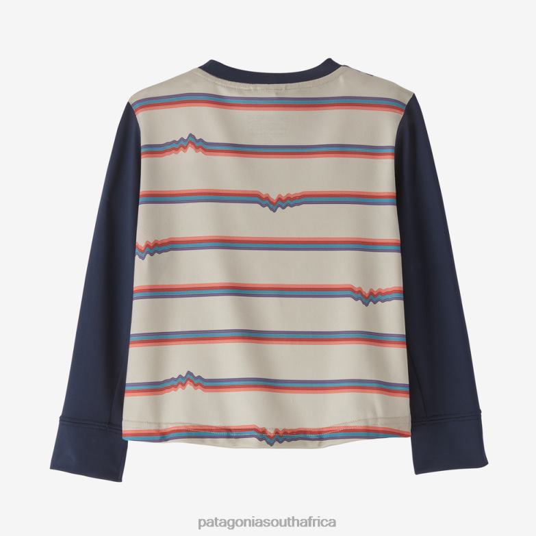 Children Long-Sleeved Capilene Silkweight UPF T-Shirt Fitz Roy Rays: Coho Coral Patagonia Apparel P6ZJ62689