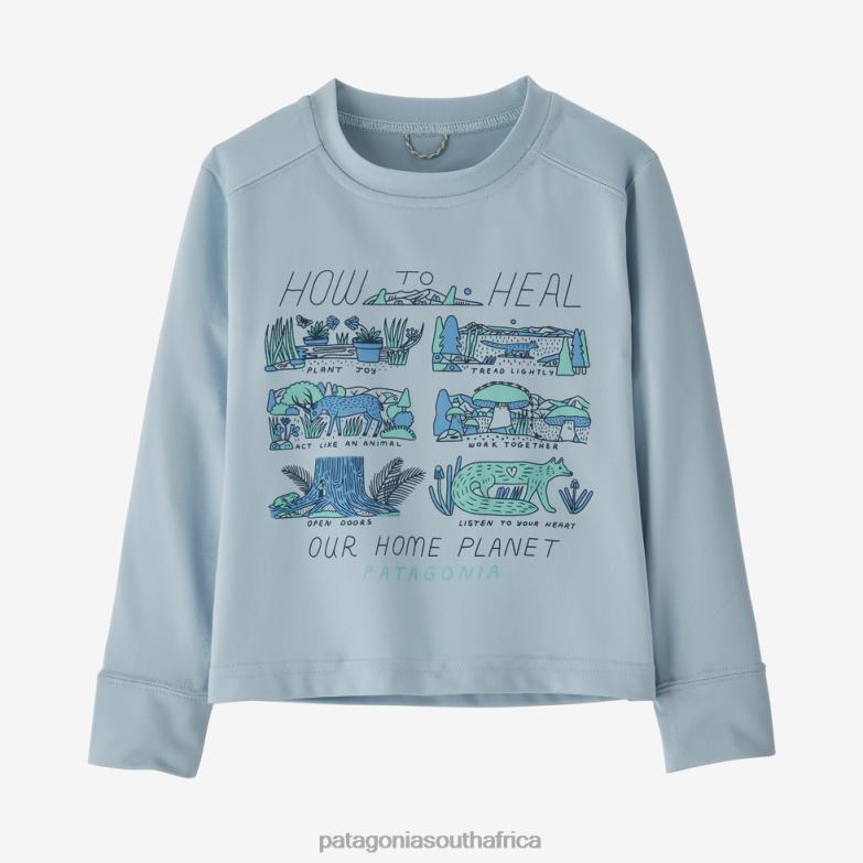 Children Long-Sleeved Capilene Silkweight UPF T-Shirt How To Heal Jr: Steam Blue Patagonia Apparel P6ZJ62690