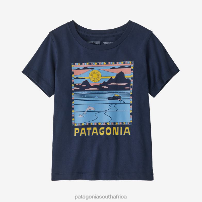 Children Regenerative Organic Certified Cotton Graphic T-Shirt Summit Swell: New Navy Patagonia Apparel P6ZJ62752