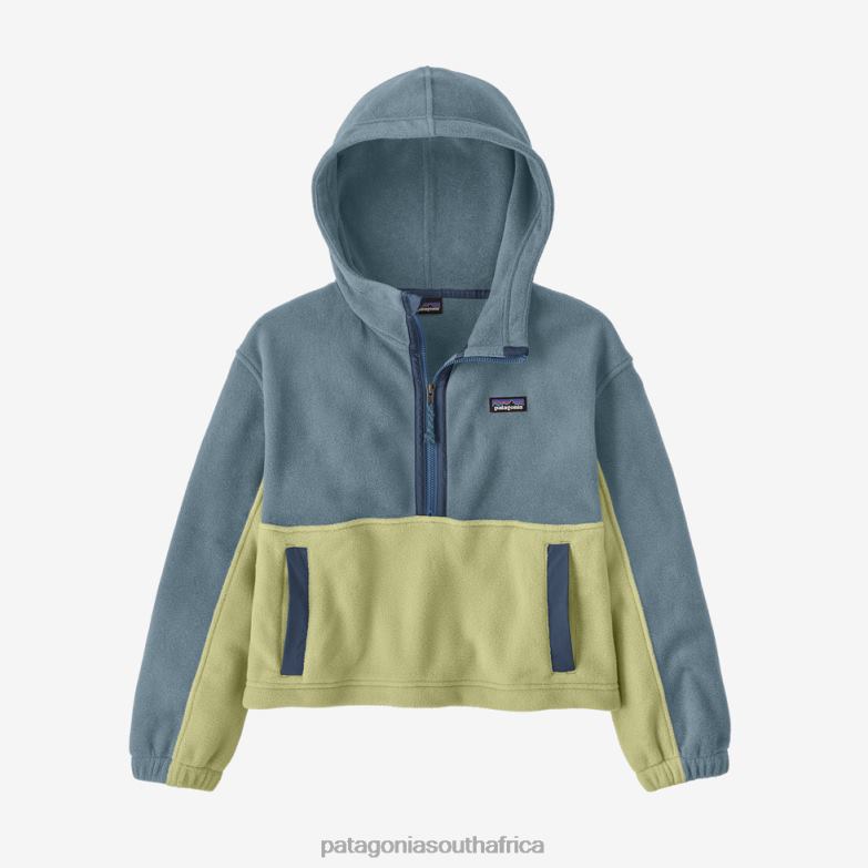 Children Microdini Cropped Fleece Hoody Pullover Light Plume Grey Patagonia Apparel P6ZJ63093