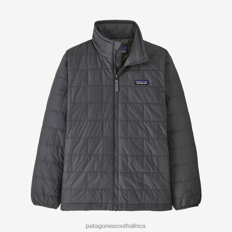 Children Nano Puff Brick Quilt Jacket Forge Grey w/Noble Grey Patagonia Apparel P6ZJ63013