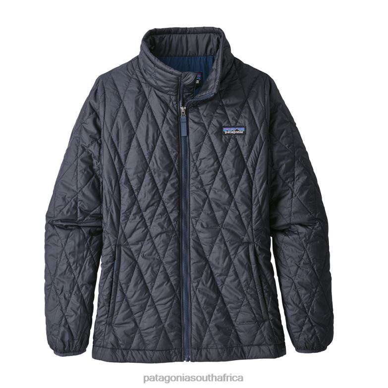 Children Nano Puff Diamond Quilt Jacket Smolder Blue Patagonia Apparel P6ZJ63158