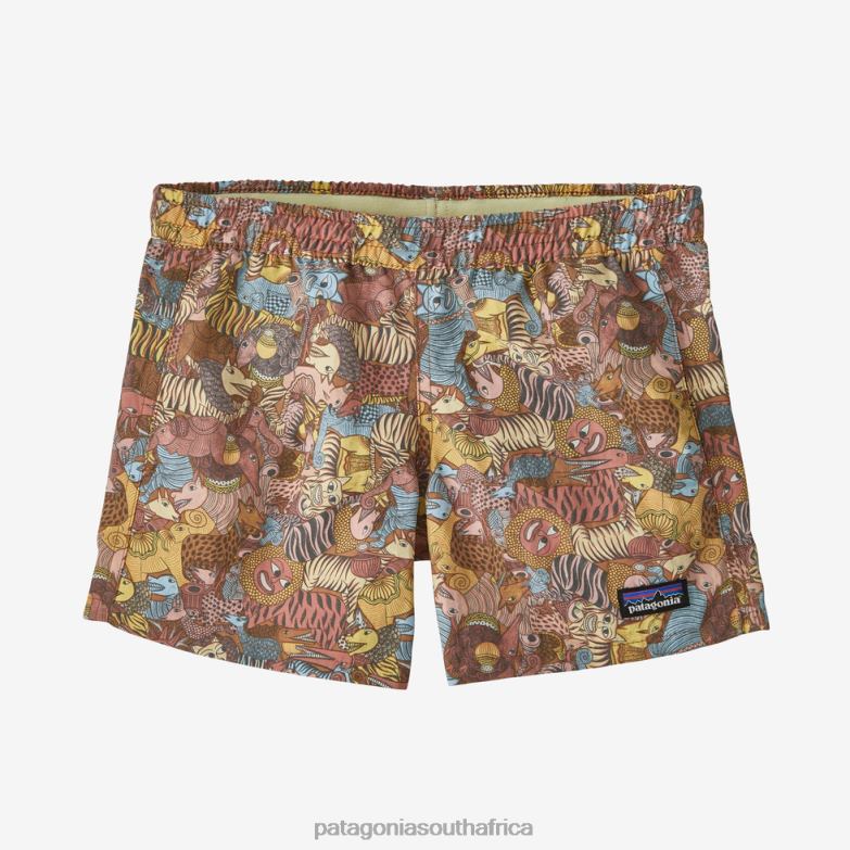 Children Baggies Shorts-4"-Unlined Together: Trip Brown Patagonia Apparel P6ZJ63010