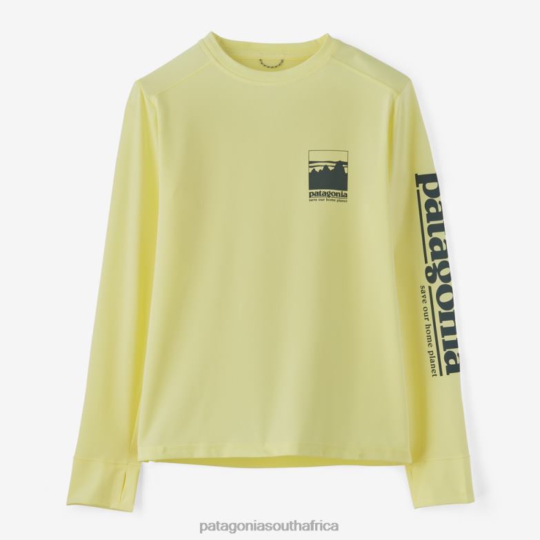Children Long-Sleeved Capilene Silkweight UPF T-Shirt Alpine Icon: Isla Yellow Patagonia Apparel P6ZJ62913