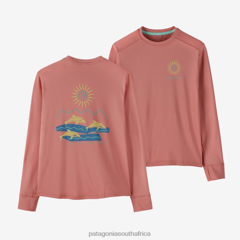 Children Long-Sleeved Capilene Silkweight UPF T-Shirt Planet Pod: Sunfade Pink Patagonia Apparel P6ZJ62911