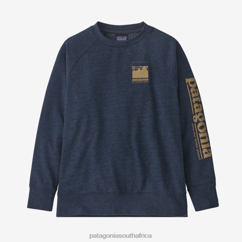 Children Lightweight Crew Sweatshirt Alpine Icon: New Navy Patagonia Apparel P6ZJ63168