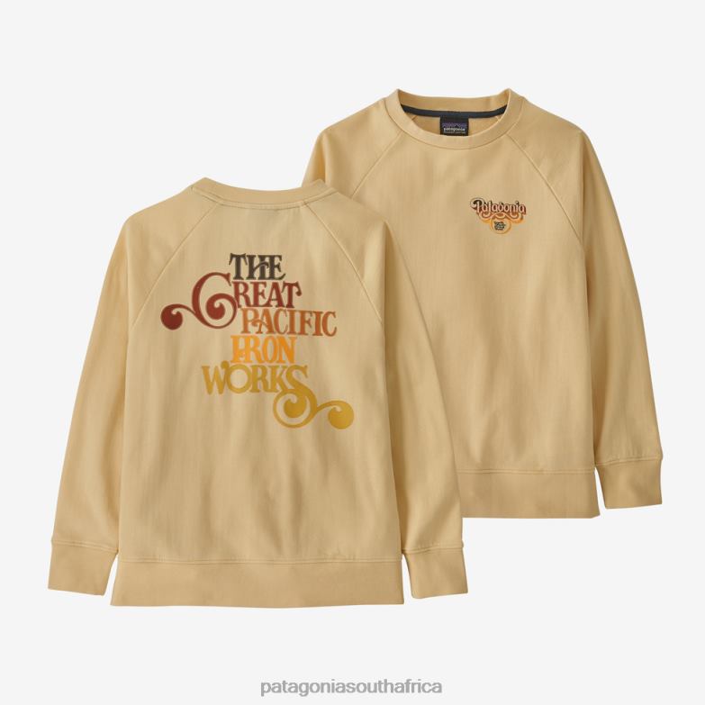 Children Lightweight Crew Sweatshirt GPIW Logo: Oat White Patagonia Apparel P6ZJ63169