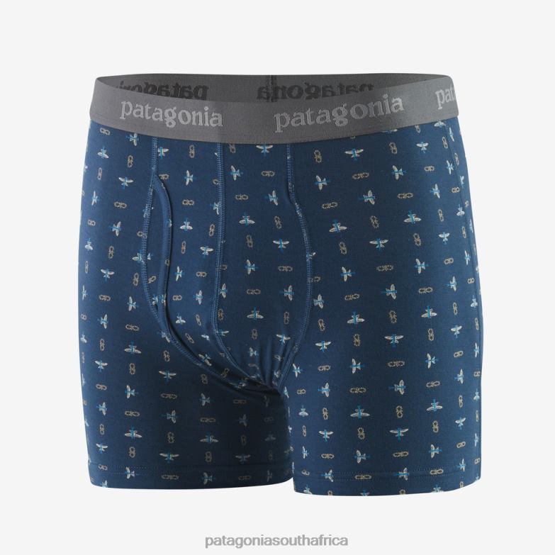 Men Essential Boxer Briefs-3" Flying Climb: Tidepool Blue Patagonia Accessories P6ZJ62645