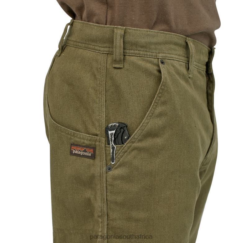 Men All Seasons Hemp Canvas Double Knee Pants-Short Fatigue Green Patagonia Apparel P6ZJ62462
