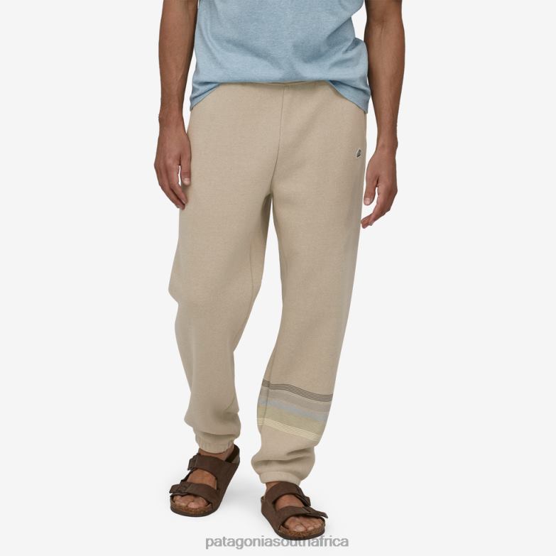 Men Line Logo Ridge Stripe Uprisal Sweatpants Oar Tan Patagonia Apparel P6ZJ62445