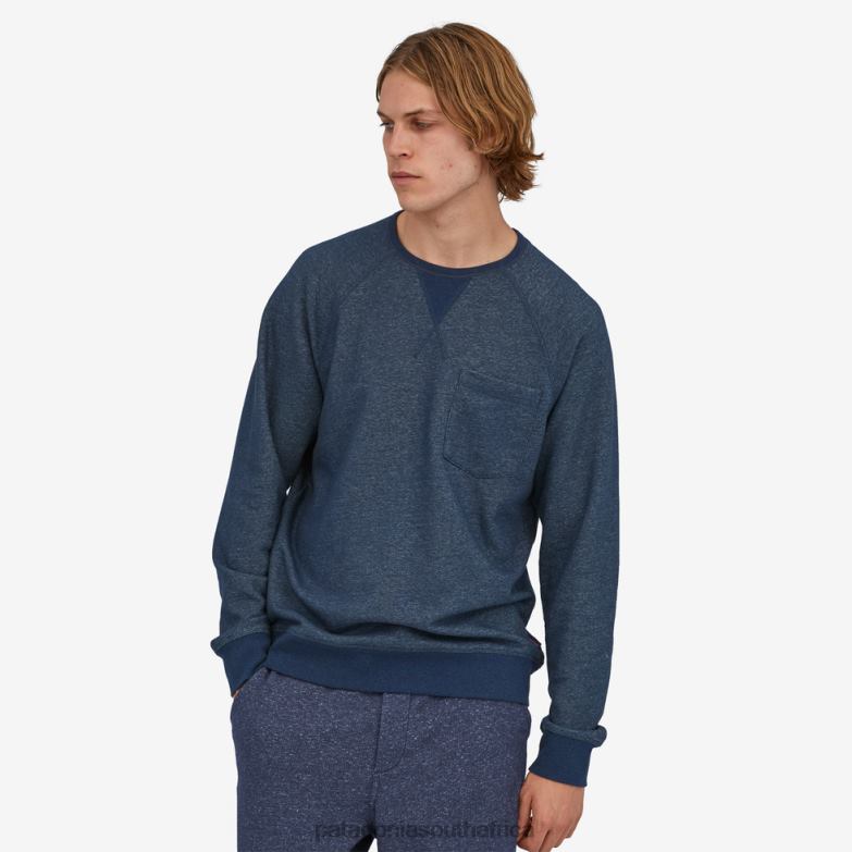 Men Mahnya Fleece Crewneck Sweatshirt New Navy Patagonia Apparel P6ZJ61787