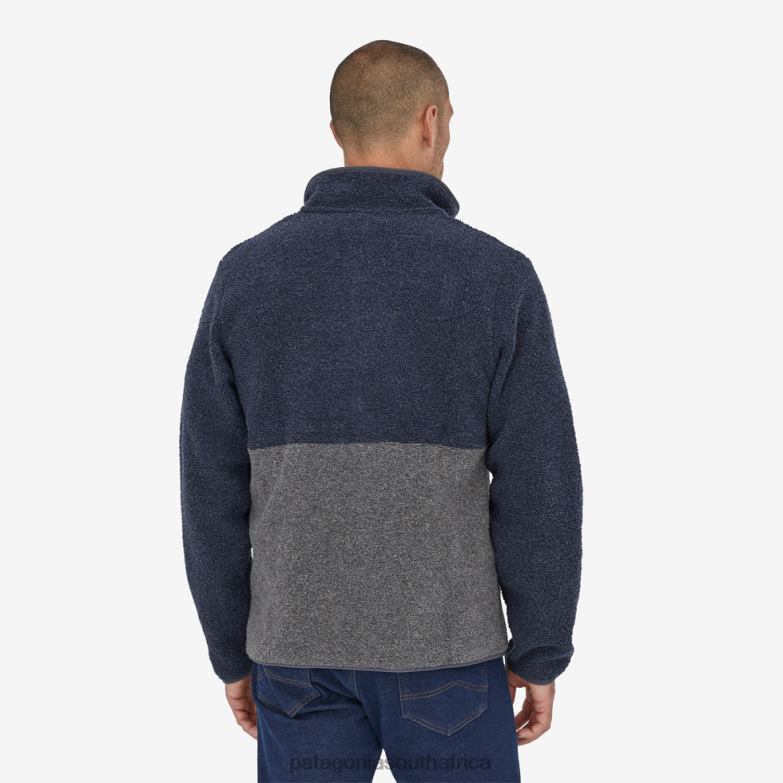 Men Reclaimed Fleece Pullover Ink Black Patagonia Apparel P6ZJ61834