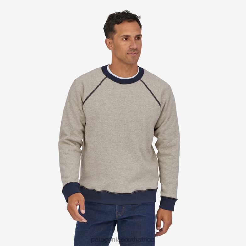 Men Reversible Shearling Fleece Crew Oatmeal Heather Patagonia Apparel P6ZJ61827