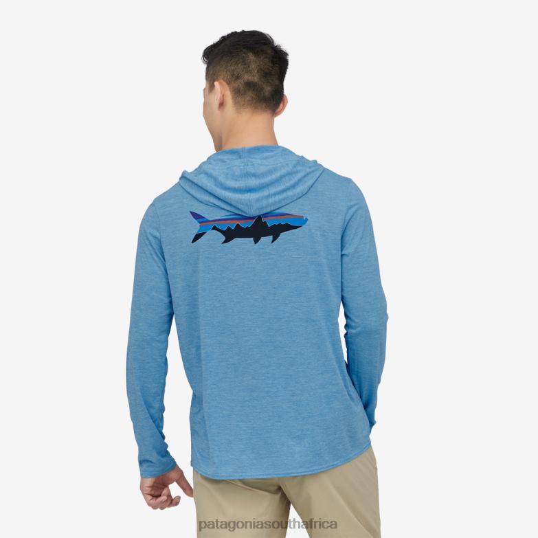 Men Capilene Cool Daily Graphic Hoody-Relaxed Fit Agave: Iggy Blue Patagonia Apparel P6ZJ61760
