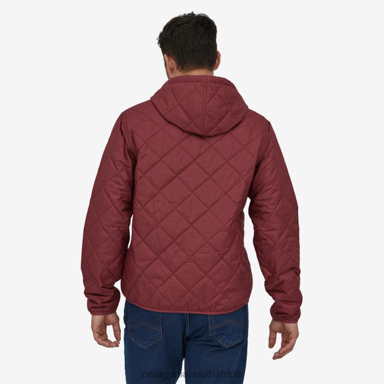 Men Diamond Quilted Bomber Hoody Sequoia Red Patagonia Apparel P6ZJ61488