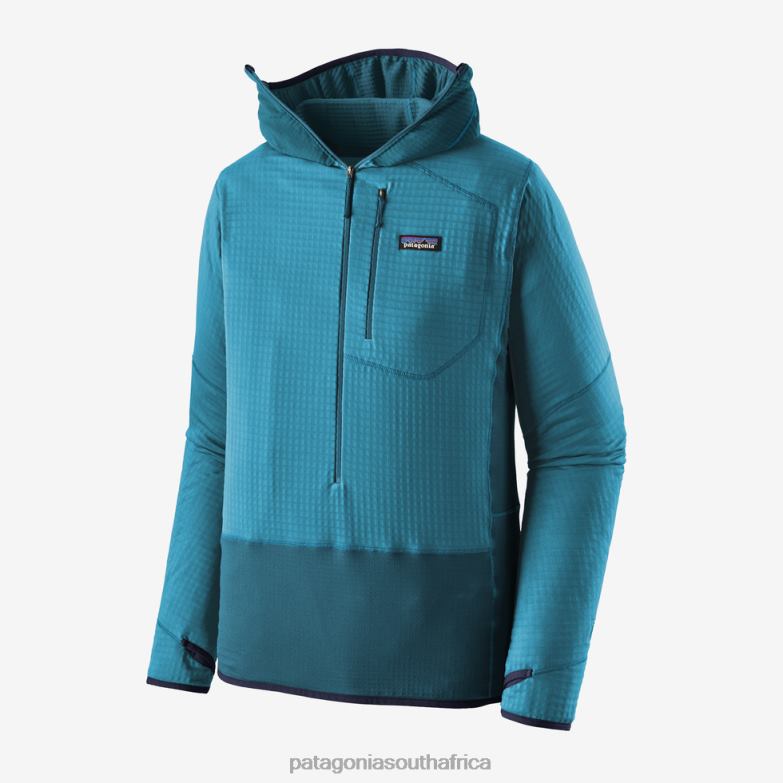 Men R1 Fleece Pullover Hoody Wavy Blue Patagonia Apparel P6ZJ61645