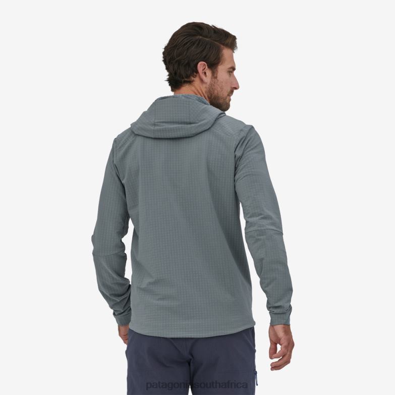 Men R1 TechFace Hoody Plume Grey Patagonia Apparel P6ZJ61541