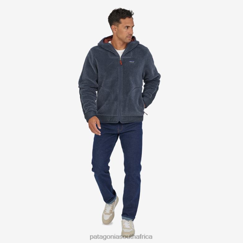 Men Woolyester Pile Fleece Hoody Smolder Blue Patagonia Apparel P6ZJ61737