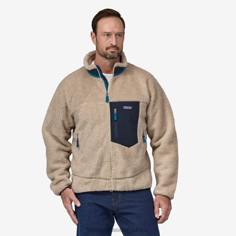 Men Classic Retro-X Fleece Jacket Dark Natural w/Plume Grey Patagonia Apparel P6ZJ61587