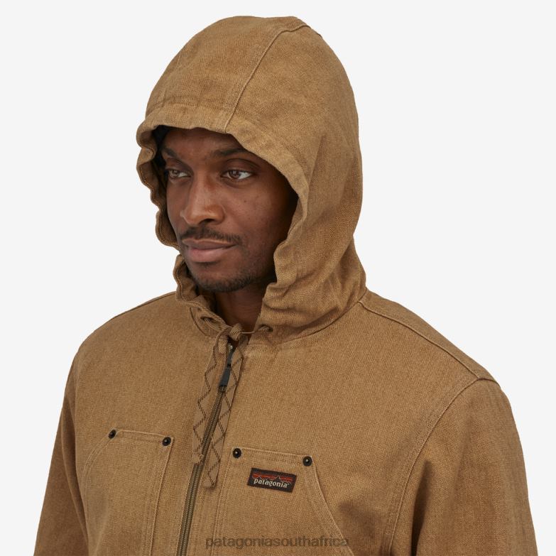 Men Iron Forge Hemp Canvas Hooded Jacket Dark Ash Patagonia Apparel P6ZJ61675