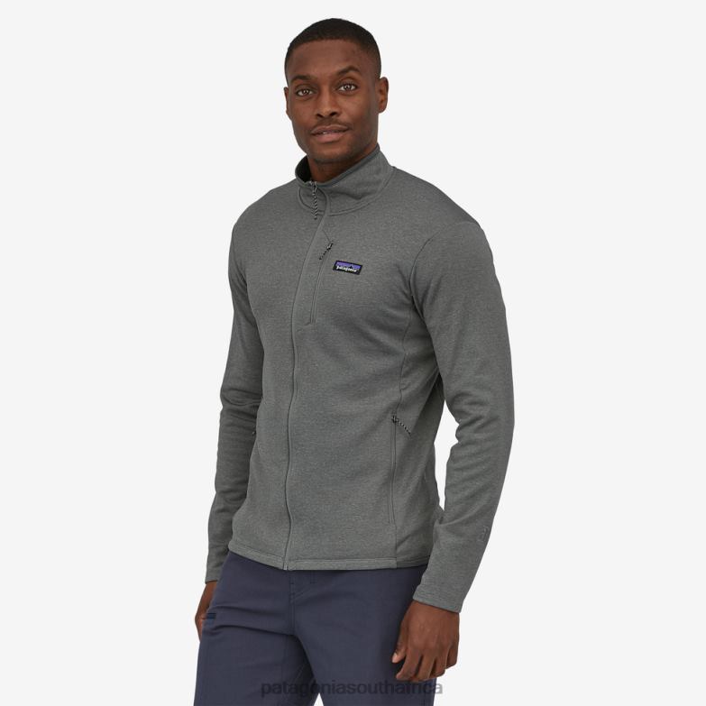 Men R1 Daily Jacket Noble Grey - Salt Grey X-Dye Patagonia Apparel P6ZJ61566