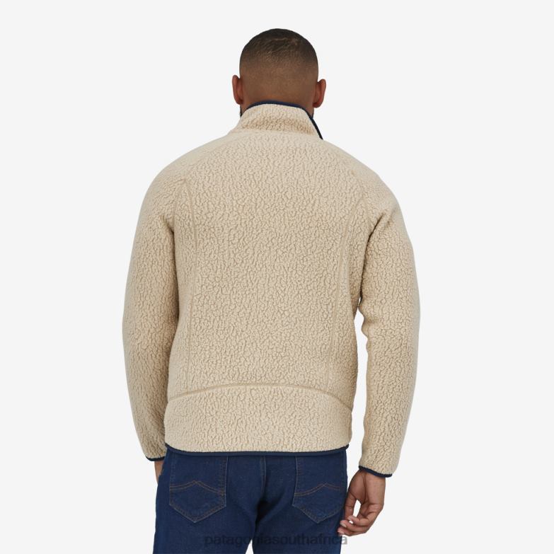 Men Retro Pile Fleece Jacket El Cap Khaki Patagonia Apparel P6ZJ61573