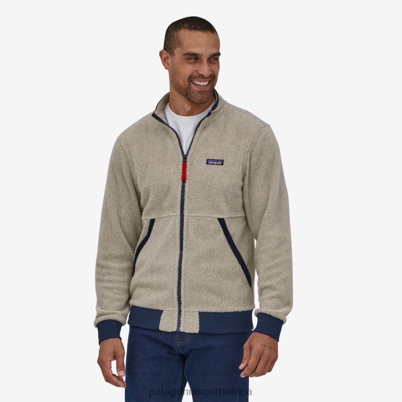Men Shearling Fleece Jacket Natural Patagonia Apparel P6ZJ61683