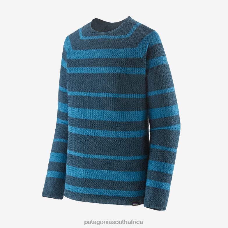 Men Capilene Air Crew Peninsula Stripe: Wavy Blue Patagonia Apparel P6ZJ62189