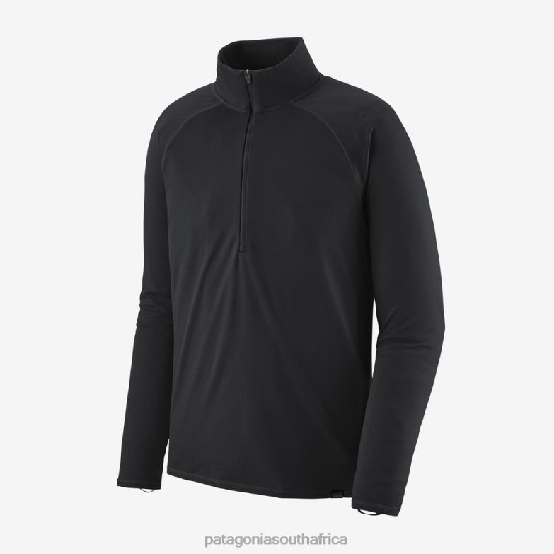 Men Capilene Midweight Zip-Neck Black Patagonia Apparel P6ZJ62110