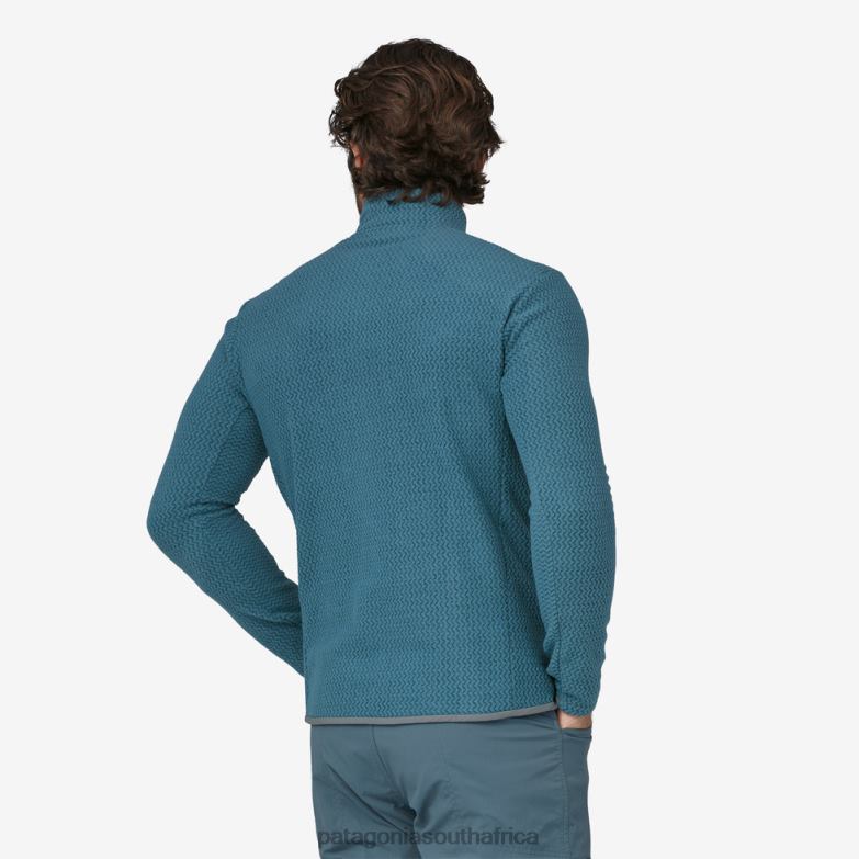 Men R1 Air Zip-Neck Wavy Blue Patagonia Apparel P6ZJ61591