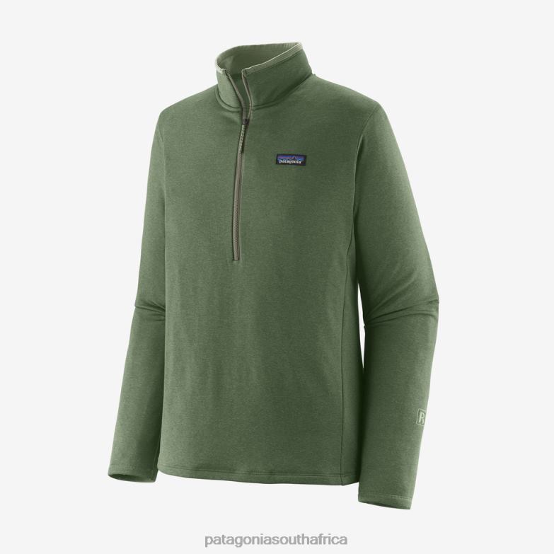 Men R1 Daily Zip-Neck Hemlock Green - Sedge Green X-Dye Patagonia Apparel P6ZJ61627