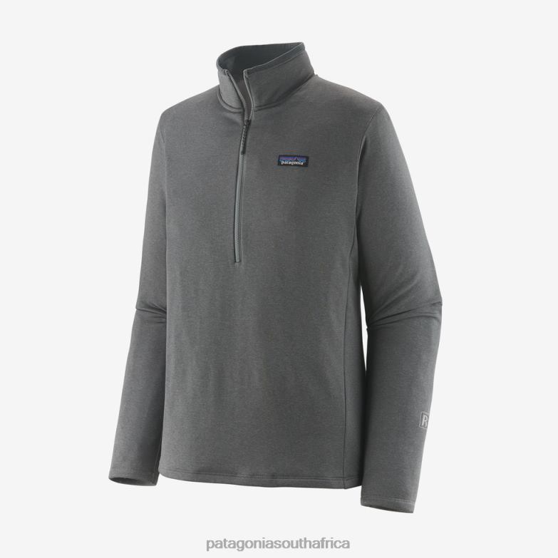 Men R1 Daily Zip-Neck Noble Grey - Salt Grey X-Dye Patagonia Apparel P6ZJ61626