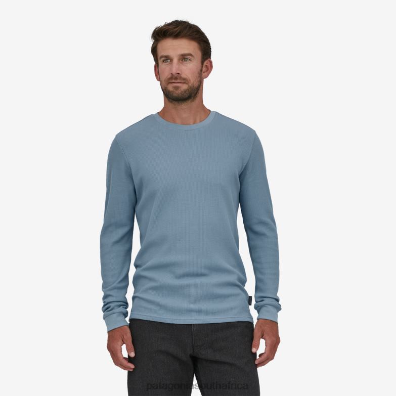 Men Work Waffle Crew Wyoming Green Patagonia Apparel P6ZJ62204