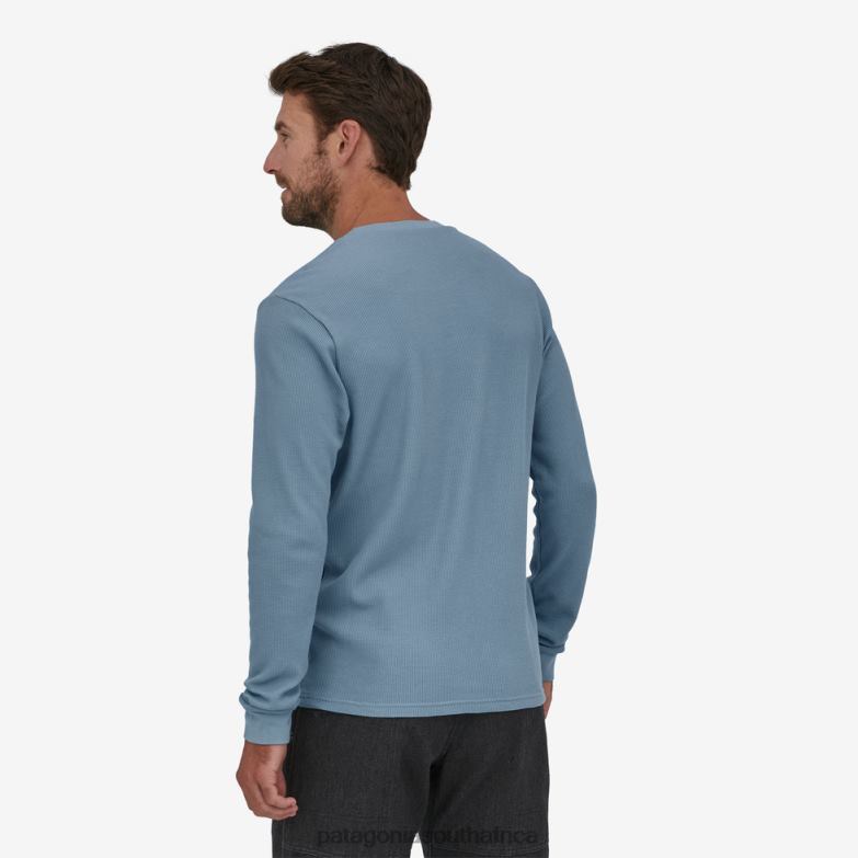 Men Work Waffle Crew Wyoming Green Patagonia Apparel P6ZJ62204