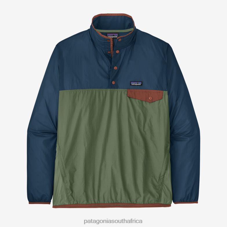 Men Houdini Snap-T Pullover Salvia Green Patagonia Apparel P6ZJ61735