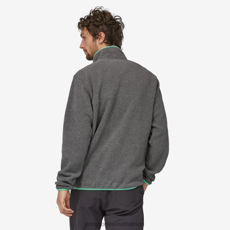 Men Lightweight Synchilla Snap-T Fleece Pullover Nickel w/Early Teal Patagonia Apparel P6ZJ61574