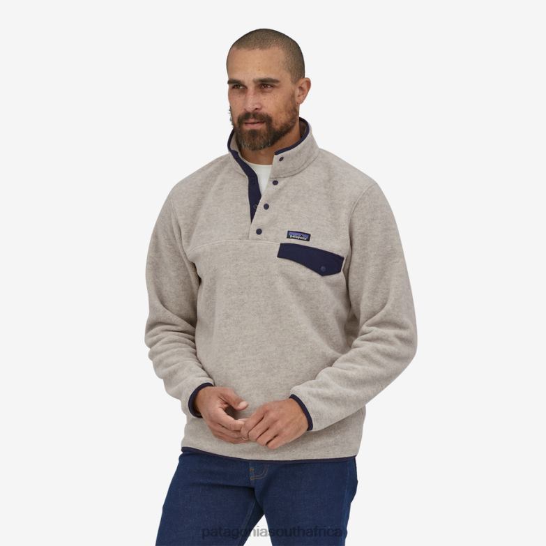 Men Lightweight Synchilla Snap-T Fleece Pullover Oatmeal Heather Patagonia Apparel P6ZJ61575