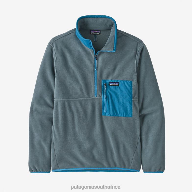 Men Microdini 1/2-Zip Fleece Pullover Plume Grey Patagonia Apparel P6ZJ61600