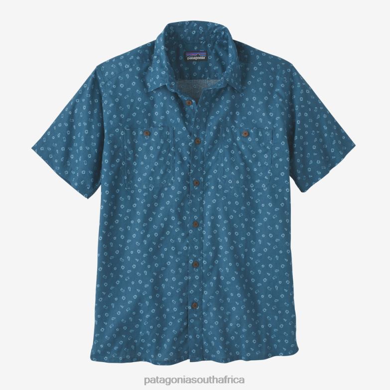 Men Back Step Shirt Hexes: Wavy Blue Patagonia Apparel P6ZJ61886