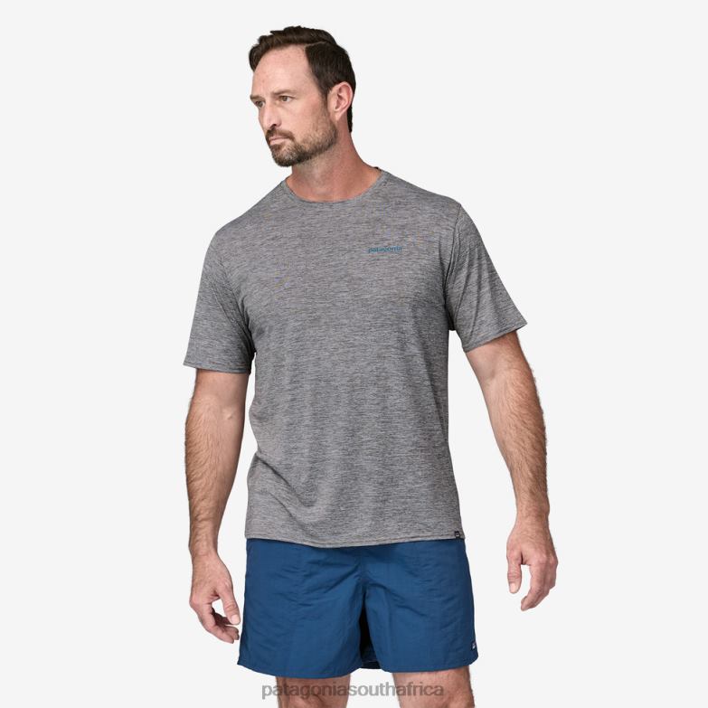 Men Capilene Cool Daily Graphic Shirt-Waters Boardshort Logo Abalone Blue: Feather Grey Patagonia Apparel P6ZJ61944