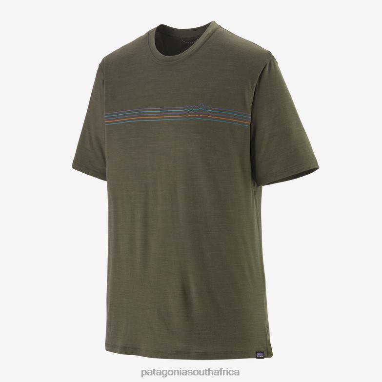 Men Capilene Cool Merino Graphic Shirt Fitz Roy Fader: Basin Green Patagonia Apparel P6ZJ62061