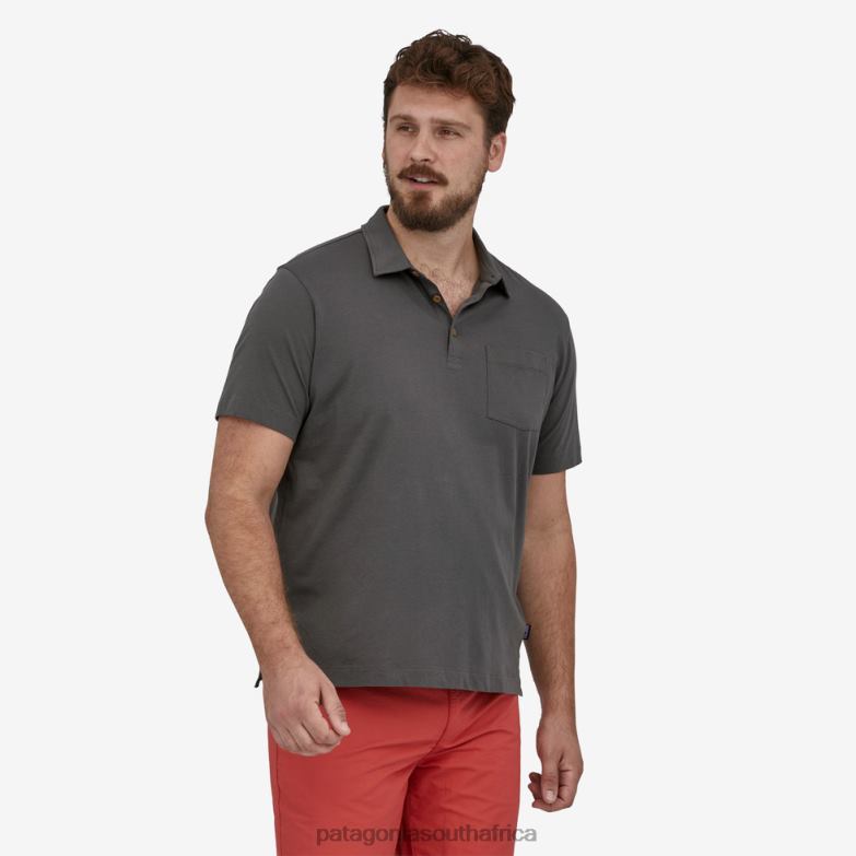 Men Cotton in Conversion Lightweight Polo Shirt Steam Blue Patagonia Apparel P6ZJ61959